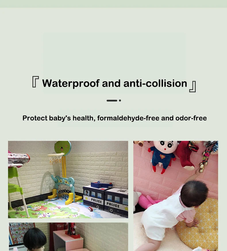 Painel de Parede 3D Autocolante Padrão Tijolo | Impermeável DIY