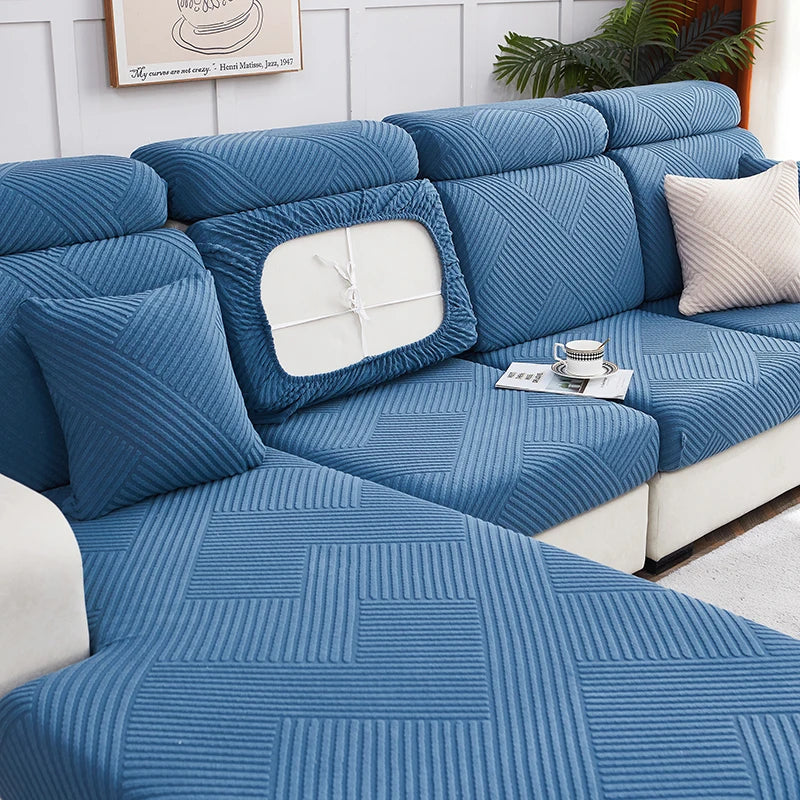 Capa de Almofada de Sofá Jacquard Elástica | Lavável e Ajustável