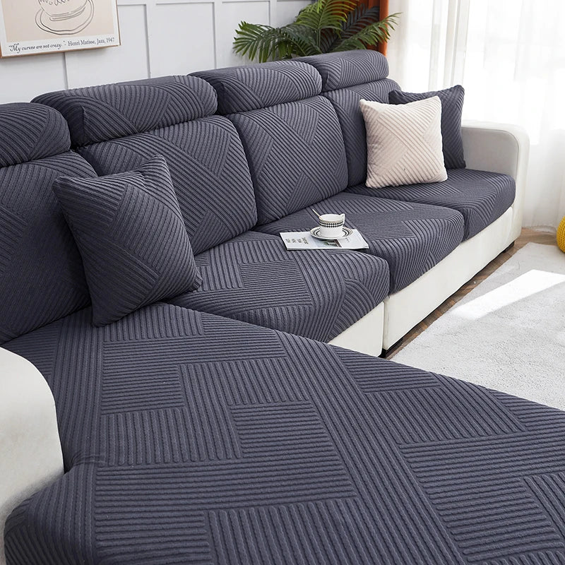 Capa de Almofada de Sofá Jacquard Elástica | Lavável e Ajustável