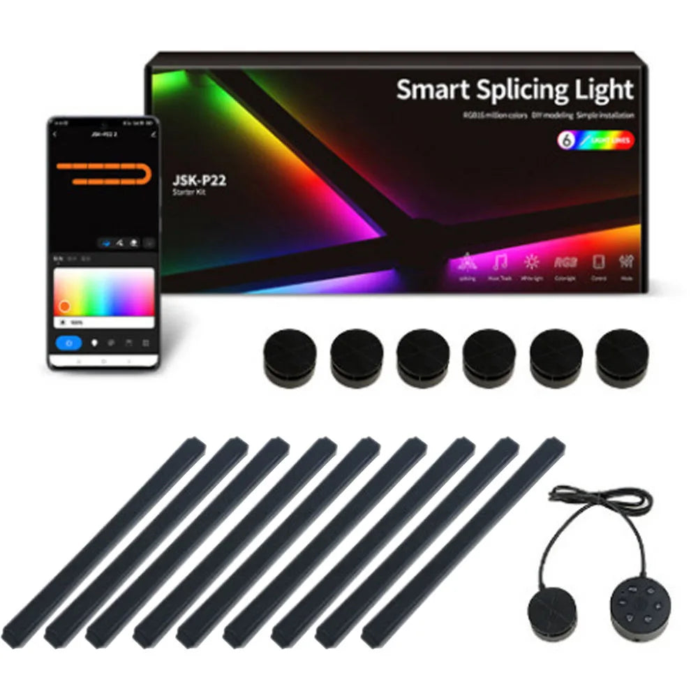 Painéis de Luz LED RGB Inteligentes – Ambiente Gaming e Decoração