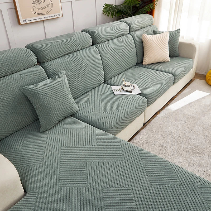 Capa de Almofada de Sofá Jacquard Elástica | Lavável e Ajustável