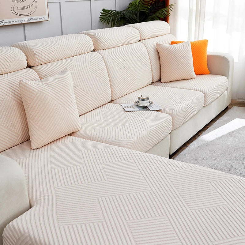 Capa de Almofada de Sofá Jacquard Elástica | Lavável e Ajustável