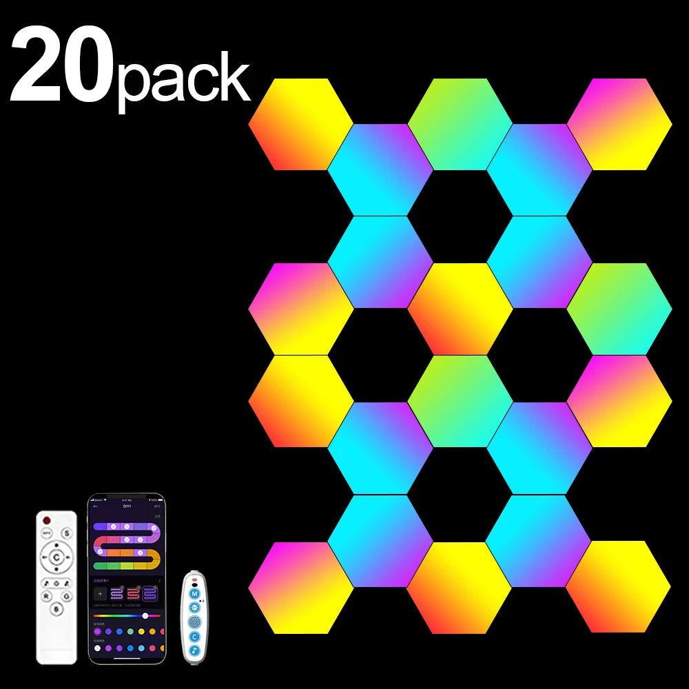 Luz LED RGB Hexagonal Inteligente para Parede