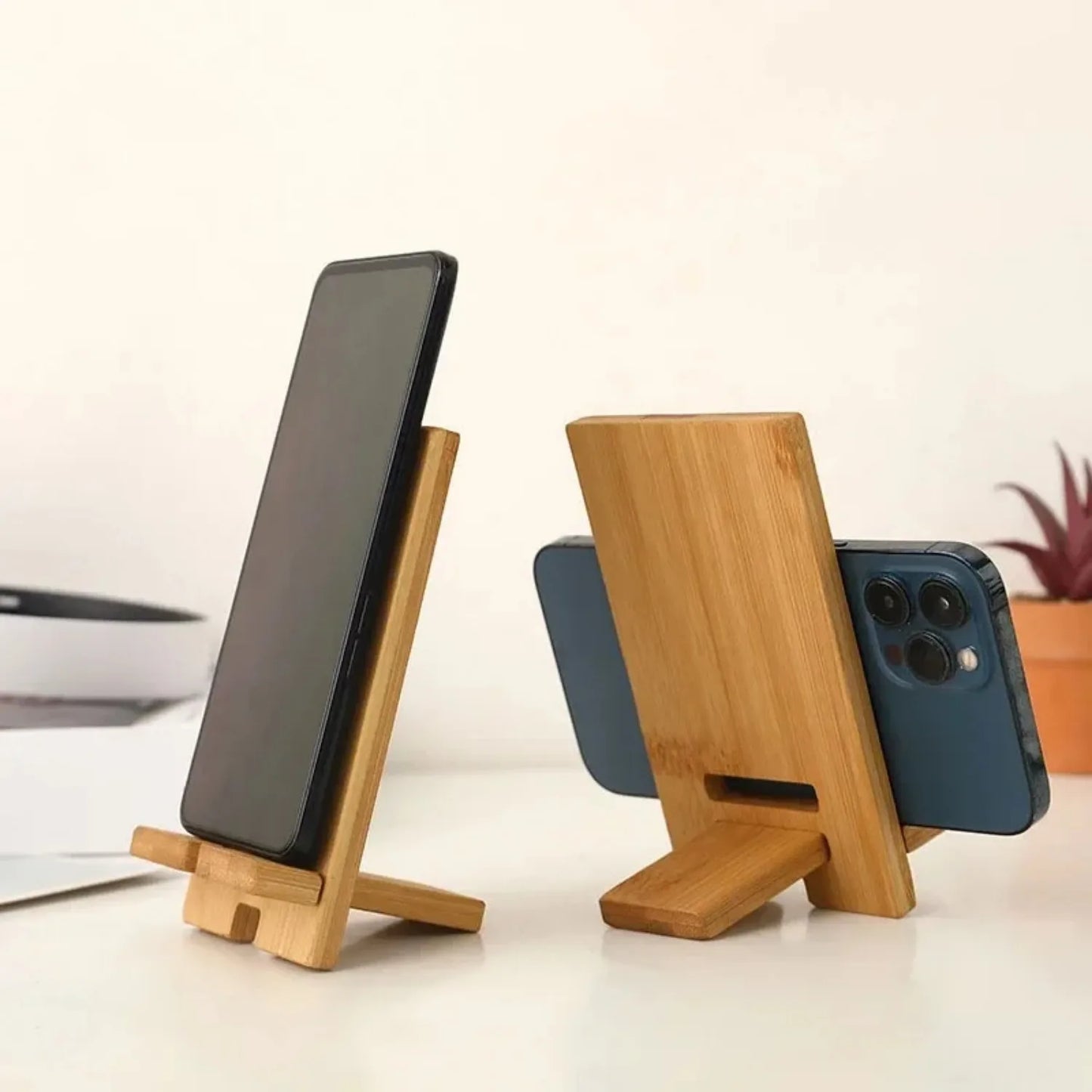 Suporte Dobrável para Telemóvel em Bamboo