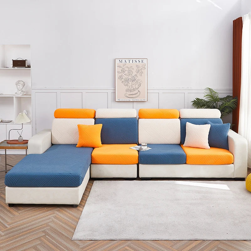 Capa de Almofada de Sofá Jacquard Elástica | Lavável e Ajustável