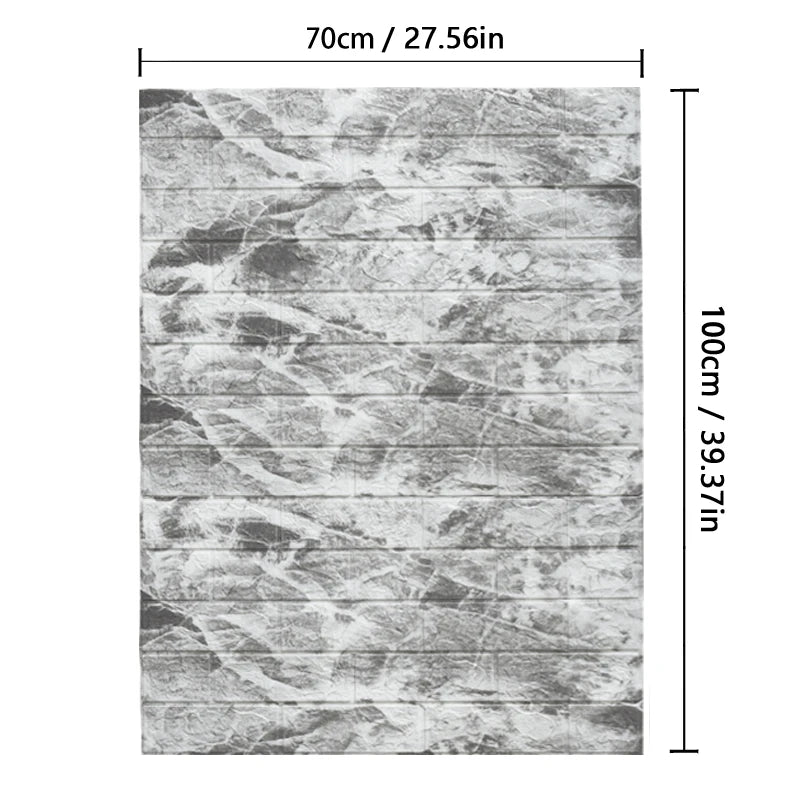Painel de Parede 3D Autocolante Padrão Tijolo | Impermeável DIY