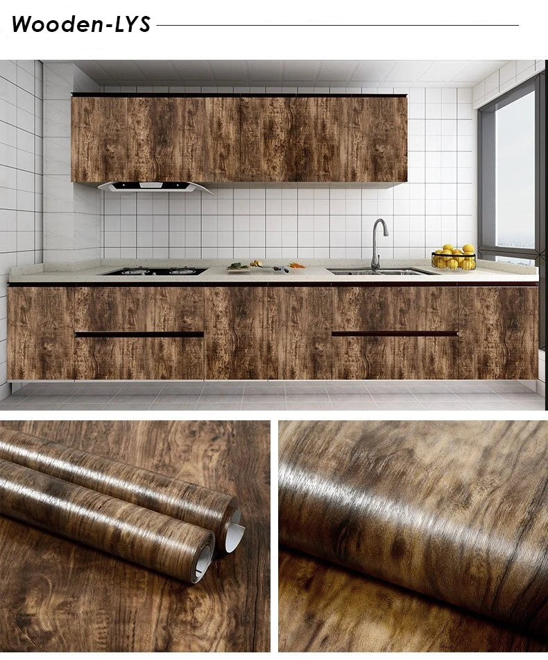 Vinil Autoadesivo Efeito Madeira Impermeável – Papel de Parede PVC para Renovação de Móveis e Paredes