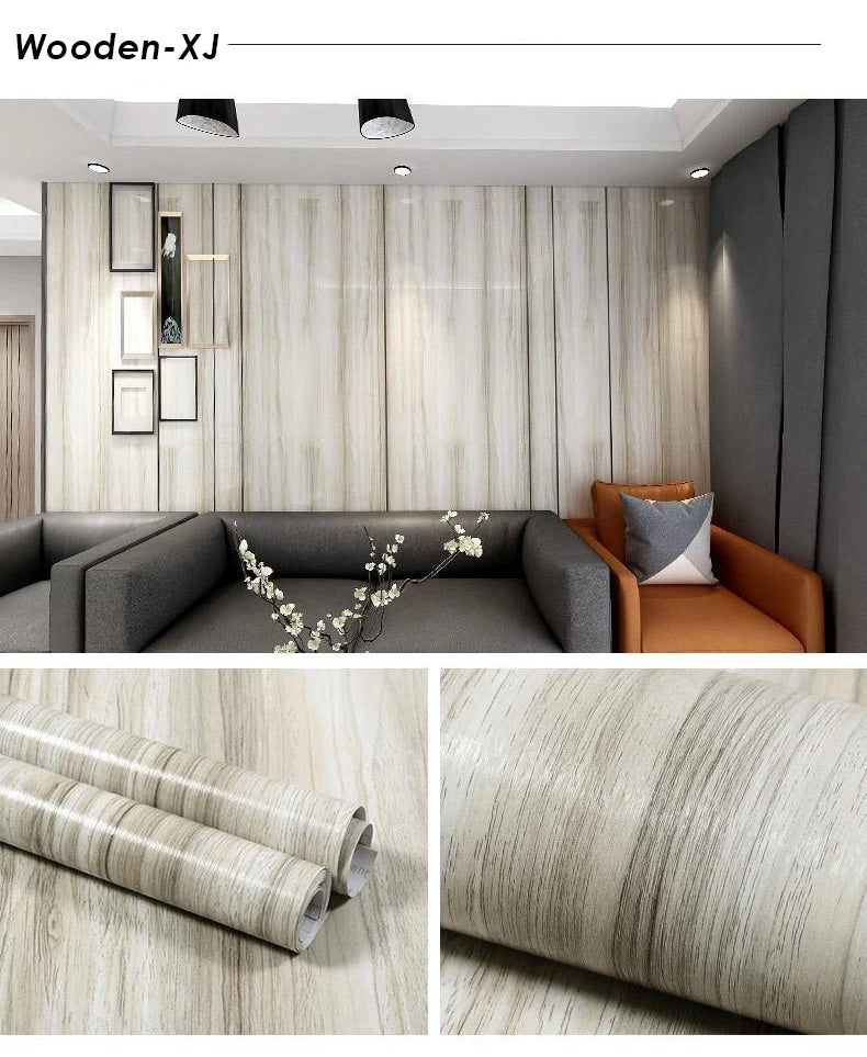 Vinil Autoadesivo Efeito Madeira Impermeável – Papel de Parede PVC para Renovação de Móveis e Paredes