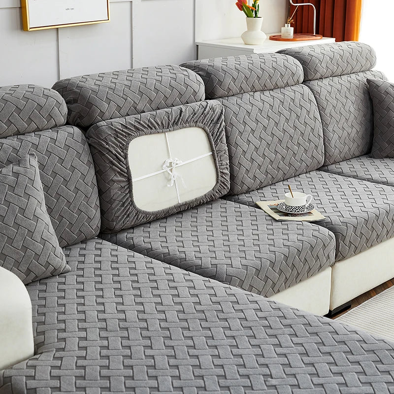 Capa de Almofada de Sofá Jacquard Elástica | Lavável e Ajustável
