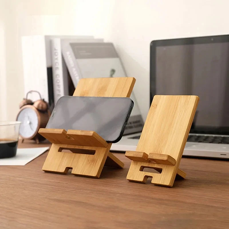 Suporte Dobrável para Telemóvel em Bamboo