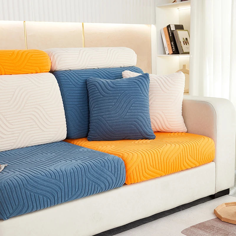 Capa de Almofada de Sofá Jacquard Elástica | Lavável e Ajustável