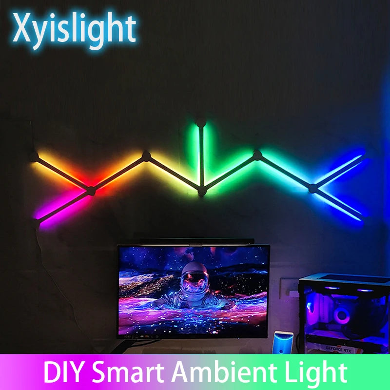 Painéis de Luz LED RGB Inteligentes – Ambiente Gaming e Decoração