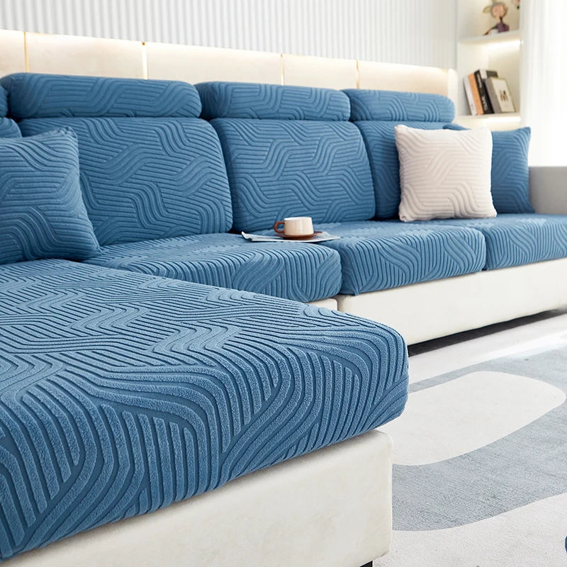 Capa de Almofada de Sofá Jacquard Elástica | Lavável e Ajustável