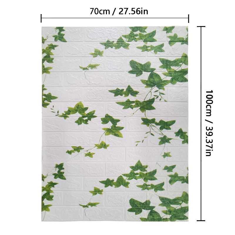 Painel de Parede 3D Autocolante Padrão Tijolo | Impermeável DIY