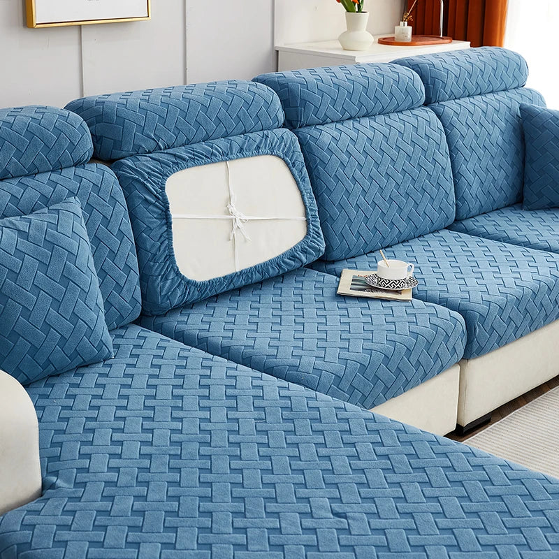 Capa de Almofada de Sofá Jacquard Elástica | Lavável e Ajustável