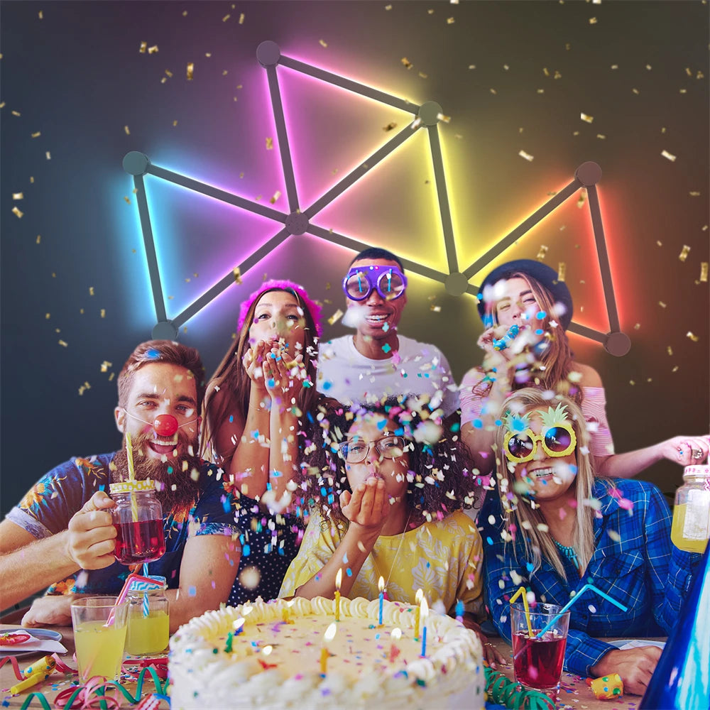 Painéis de Luz LED RGB Inteligentes – Ambiente Gaming e Decoração