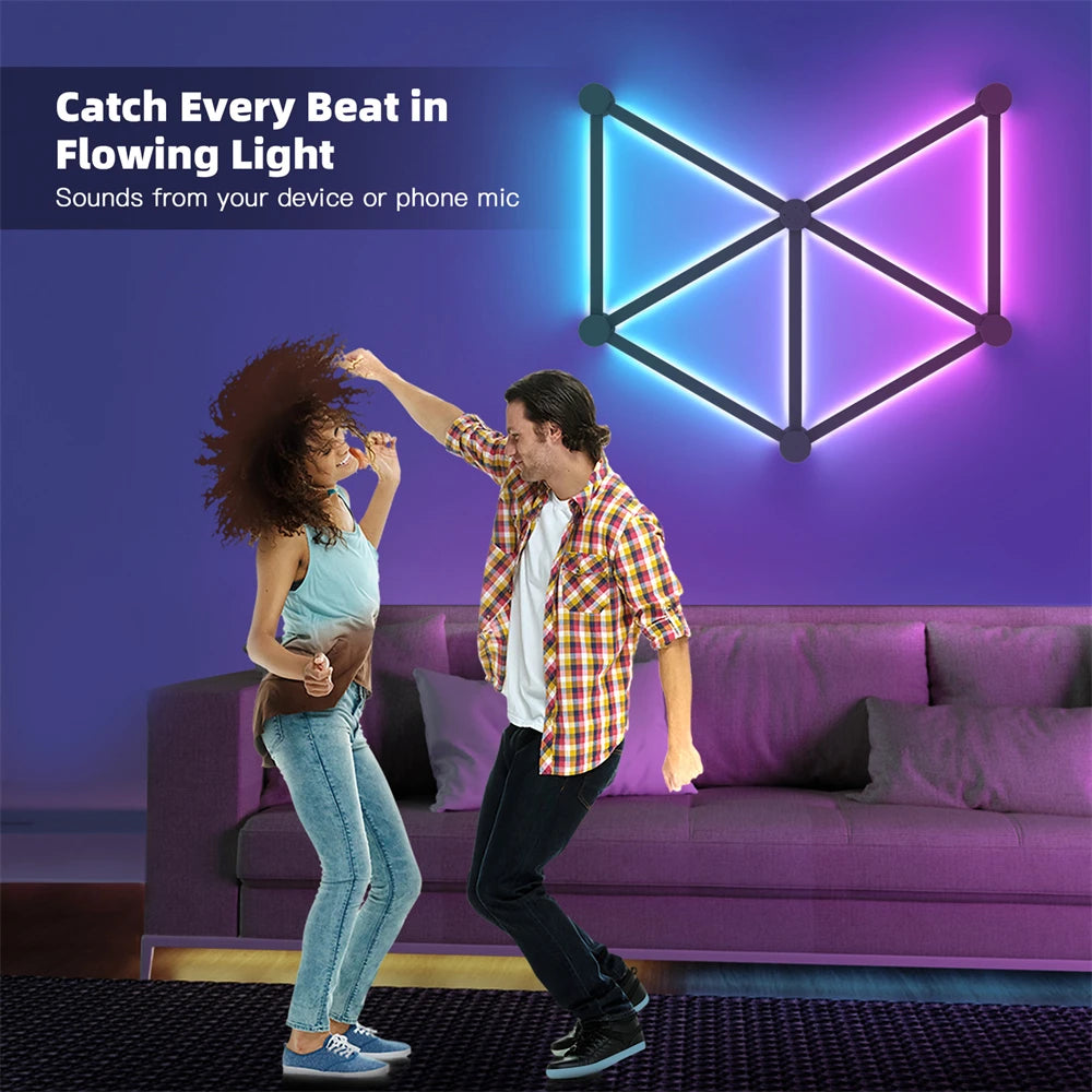 Painéis de Luz LED RGB Inteligentes – Ambiente Gaming e Decoração