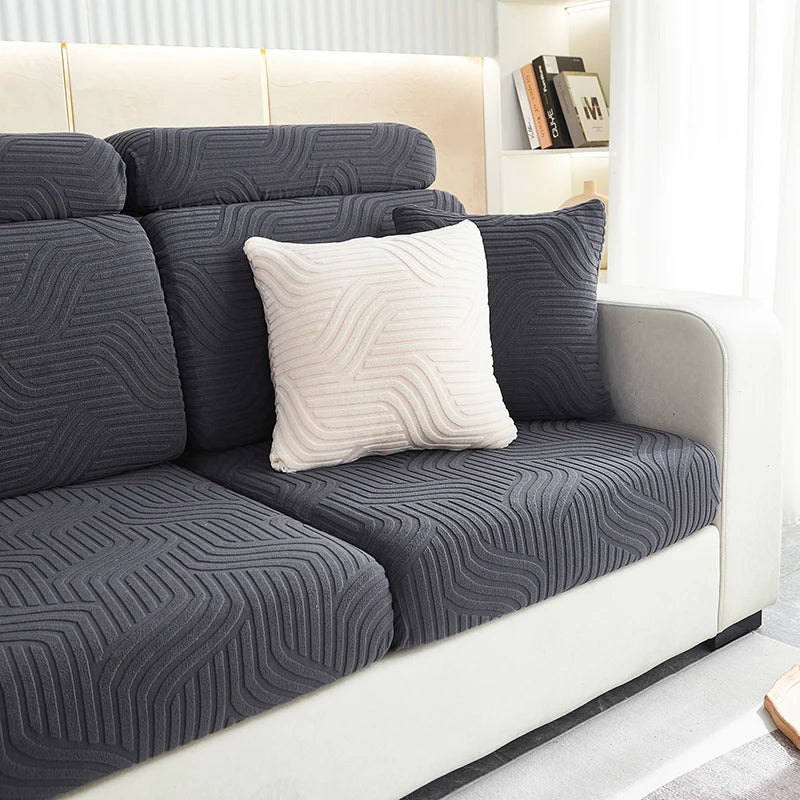 Capa de Almofada de Sofá Jacquard Elástica | Lavável e Ajustável