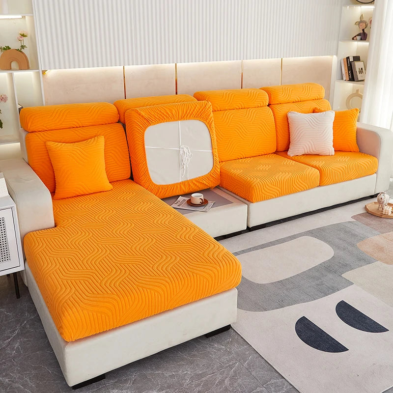 Capa de Almofada de Sofá Jacquard Elástica | Lavável e Ajustável