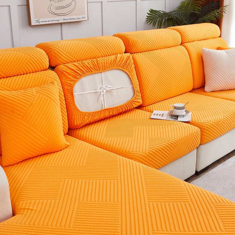 Capa de Almofada de Sofá Jacquard Elástica | Lavável e Ajustável