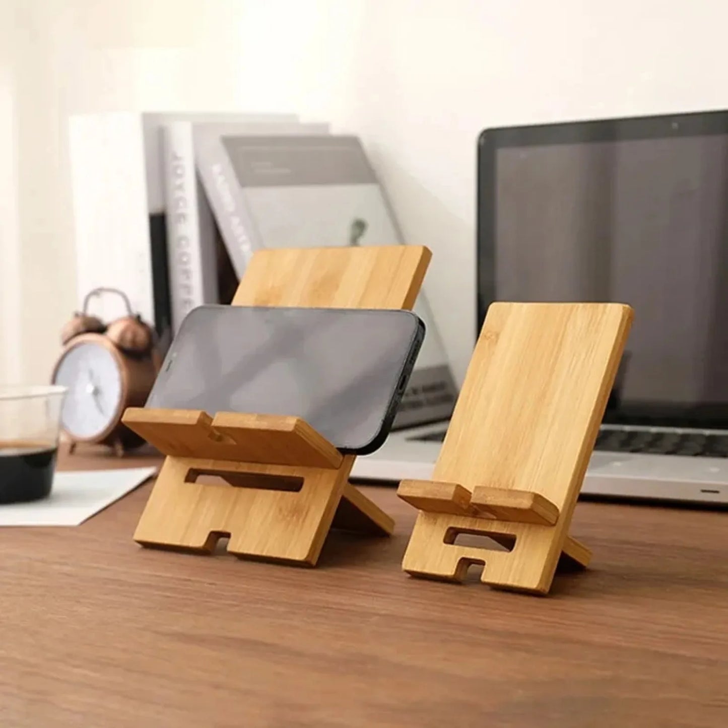 Suporte Dobrável para Telemóvel em Bamboo