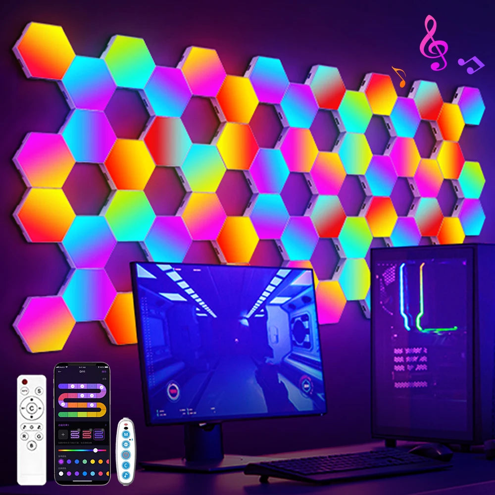 Luz LED RGB Hexagonal Inteligente para Parede