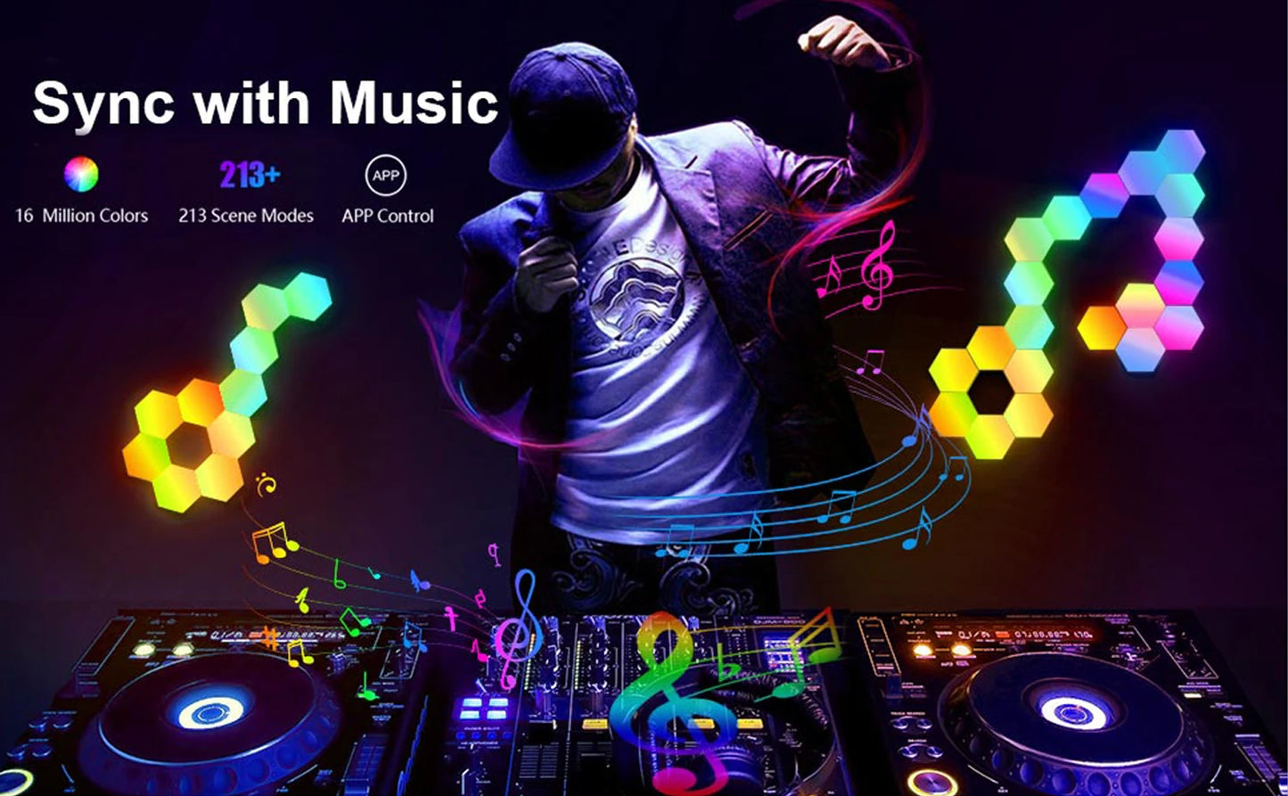 Luz LED RGB Hexagonal Inteligente para Parede