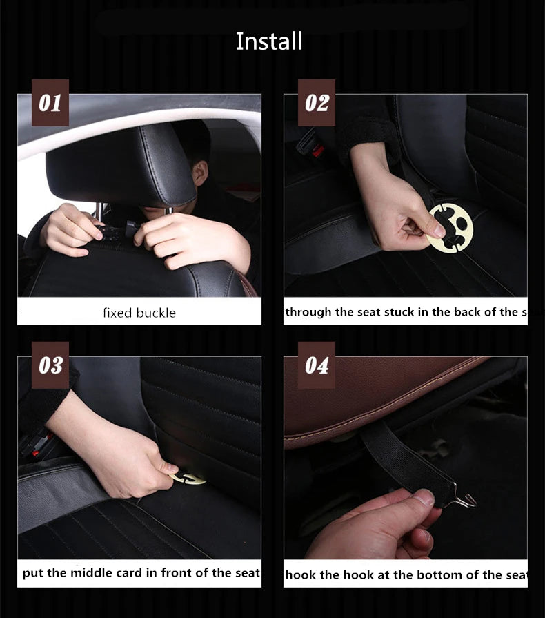 Organizador Traseiro para Banco do Carro em Couro PU – Arrumação Universal