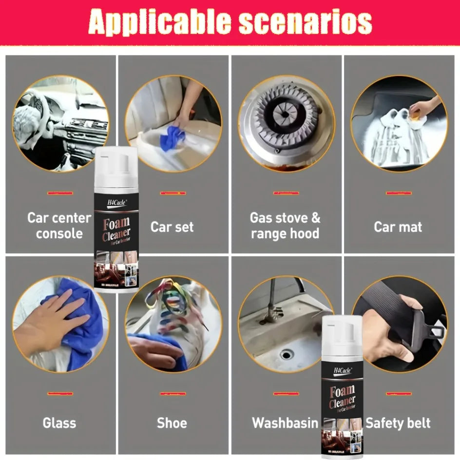 Spray de Espuma Multiusos para Interior do Carro – Couro e Tecidos