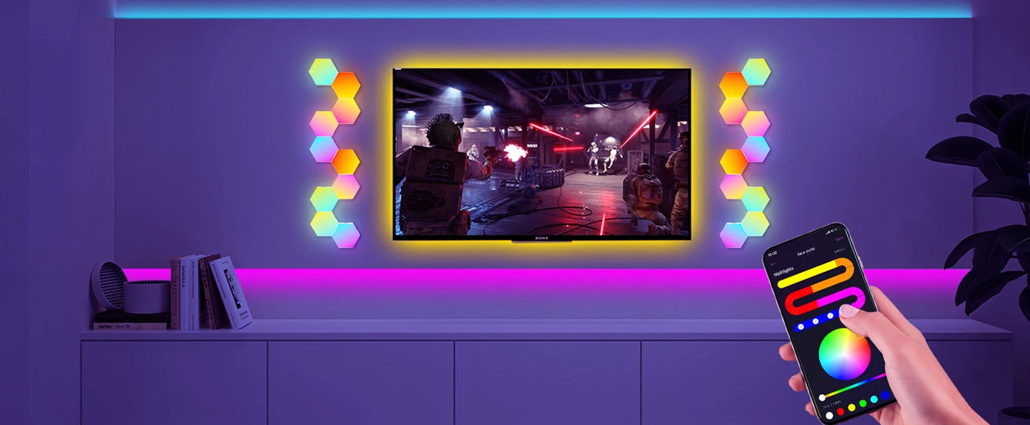 Luz LED RGB Hexagonal Inteligente para Parede