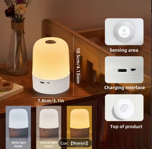 Candeeiro de Cabeceira LED Tátil